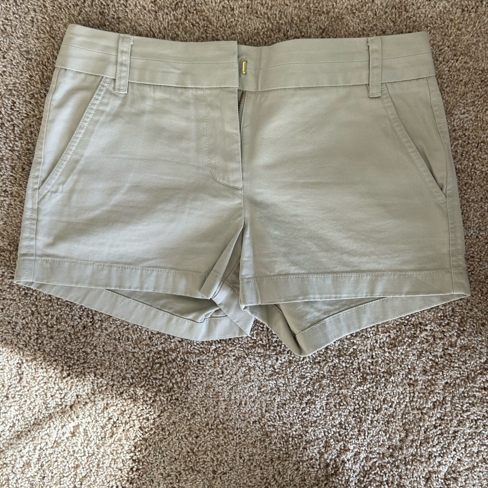 J Crew chino shorts. Khaki. Size 4. Never worn.